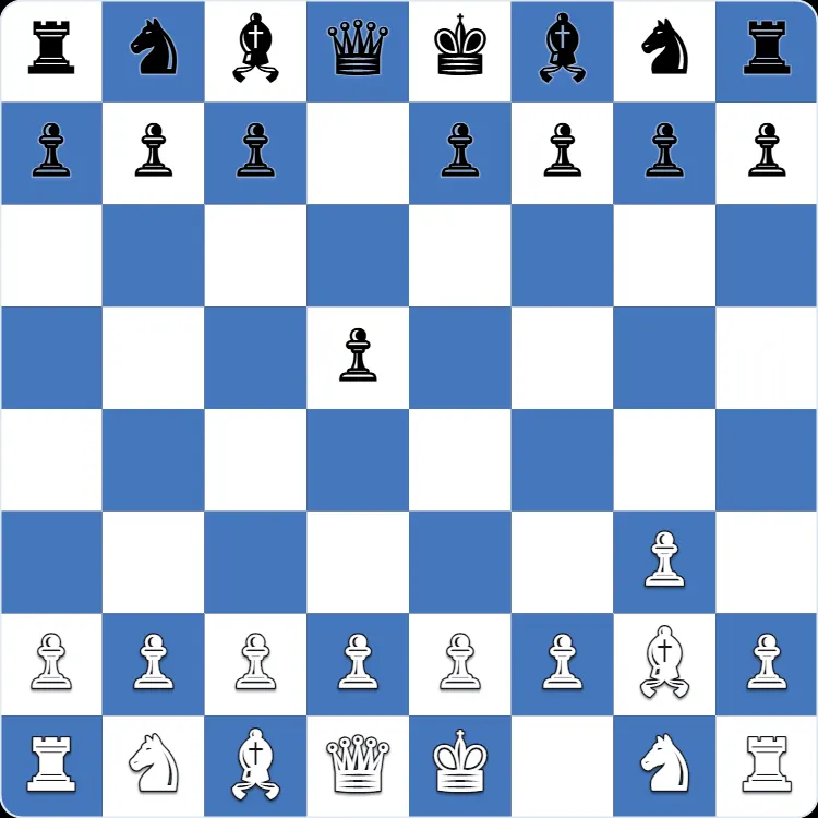 The starting position of the King's Fianchetto Opening, after 1.g3 d5 2.Bg2