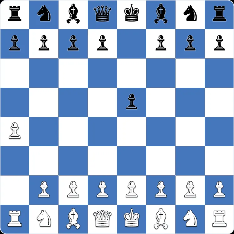 The starting position of the Ware Opening, after 1.a4 e5