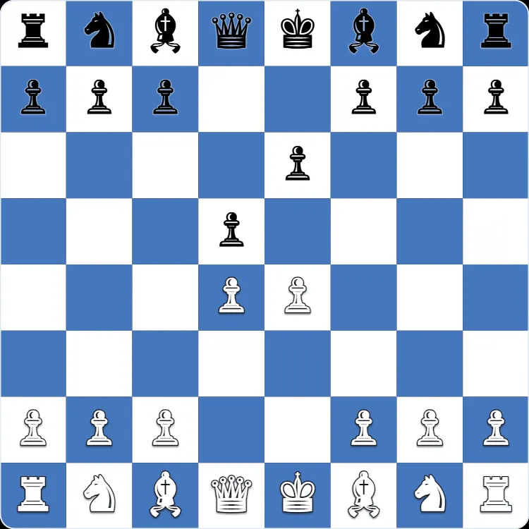 Posición inicial de la defensa francesa, tras 1.e4 e6 2.d4 d5
