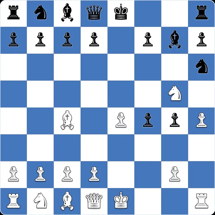 Gambito de rey: la posición justo antes de 7.Qxg4, la jugada que dio la vuelta a una partida propia de Anton Shuravin