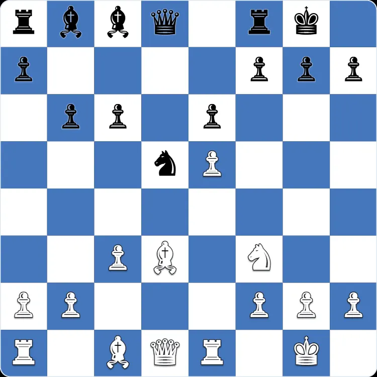 Scandinavian Defense: the position just before 12...Bb7, the move that turned Anton Shuravin's own game