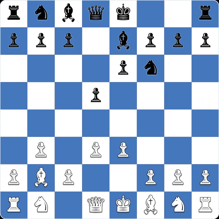 Van't Kruijs Opening: the position after 4...Be7 in Anton Shuravin's own game as Black