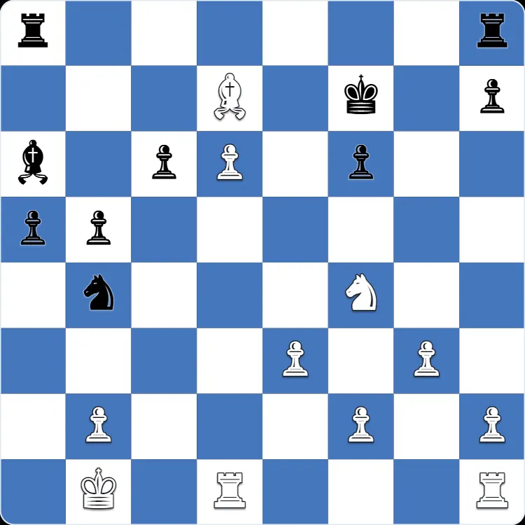 Budapest Gambit: the position just before 23...Rhd8, the move that turned Anton Shuravin's own game