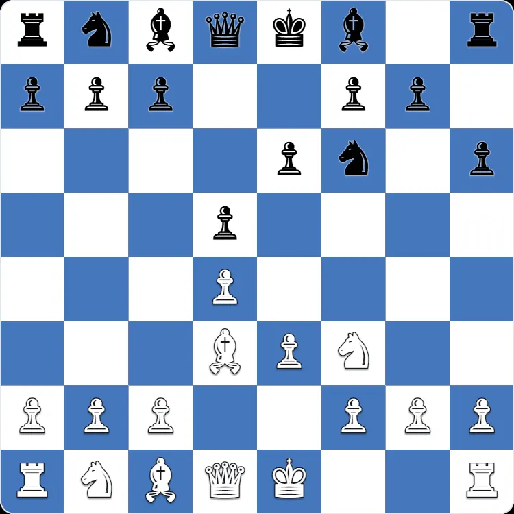 Colle System: the position after 4...h6 in Anton Shuravin's own game as Black