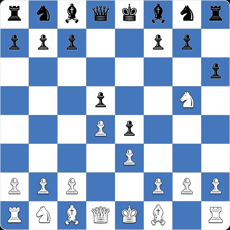 Gambito Englund: la posición tras 4...h6 en la propia partida de Anton Shuravin con blancas
