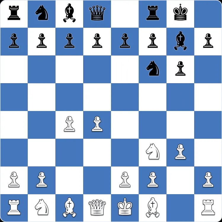 King's Indian Defense: the position after 4...O-O in Anton Shuravin's own game as White