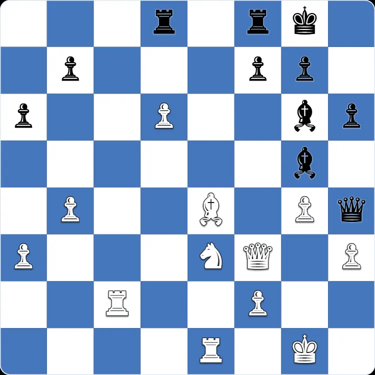 Slav Defense: the position just before 27...Rxd6, the move that turned Anton Shuravin's own game