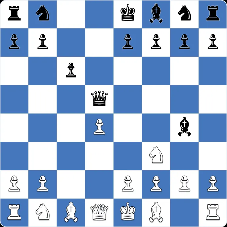 Slav Defense: the position after 4...Qxd5 in Anton Shuravin's own game as White