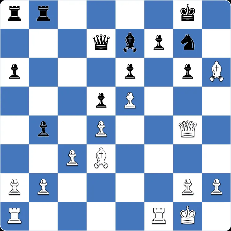 Stonewall Attack: the position just before 20.Bxg6, the move that turned Anton Shuravin's own game