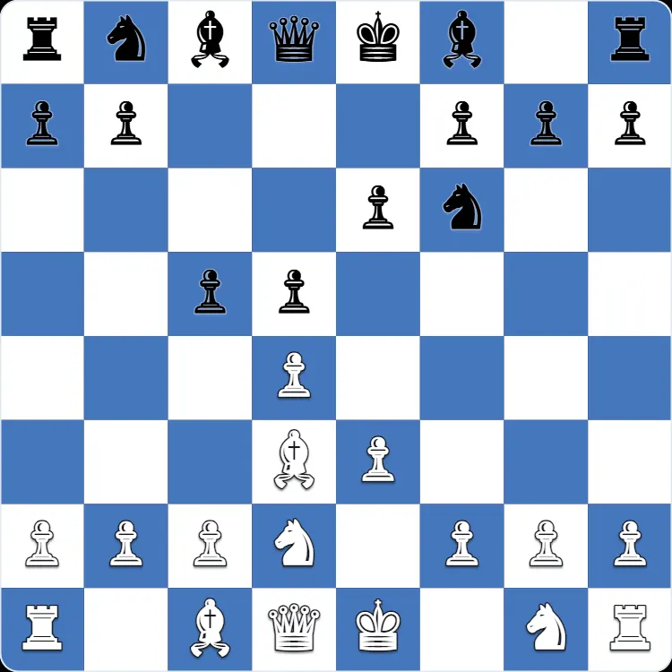 Stonewall Attack: the position after 4...c5 in Anton Shuravin's own game as Black