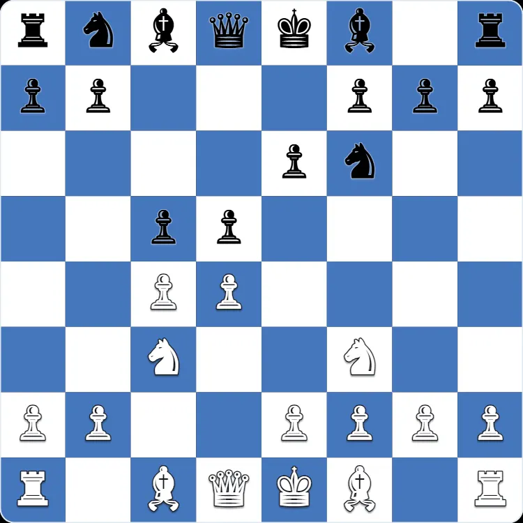 Tarrasch Defense: the position after 4...c5 in Anton Shuravin's own game as White