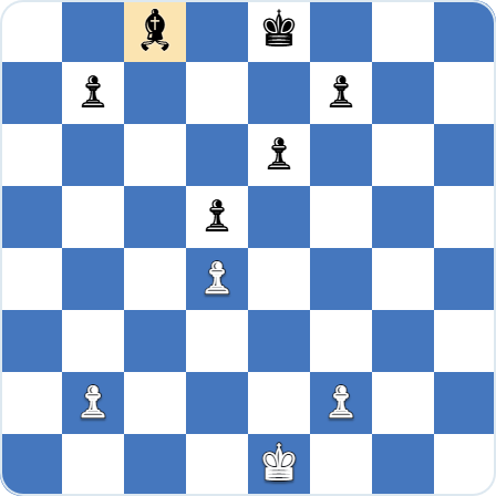 Position with a restricted bishop used for strategy practice