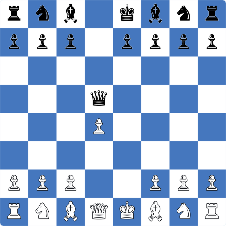2. ... Qxd5 3. d4