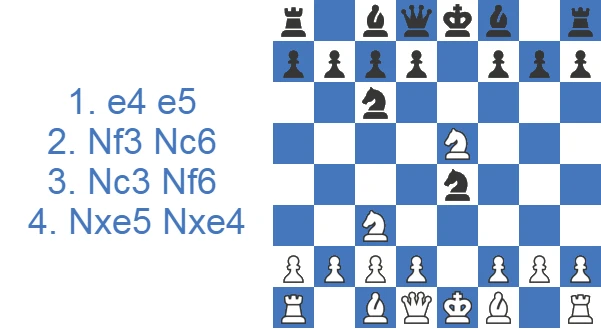 Halloween Gambit Accepted - 4...Nxe4 line