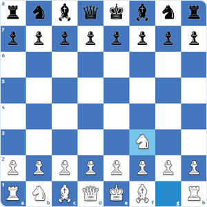Notación algebraica en ajedrez: 1.Cf3
