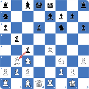 Ejemplo de alfil atrapado