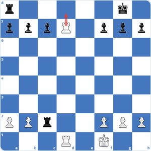 white rook aims to checkmate