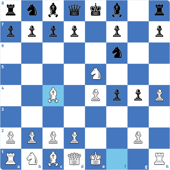 Ejercicio 1 del gambito de rey: juegan las negras tras 6.Bc4