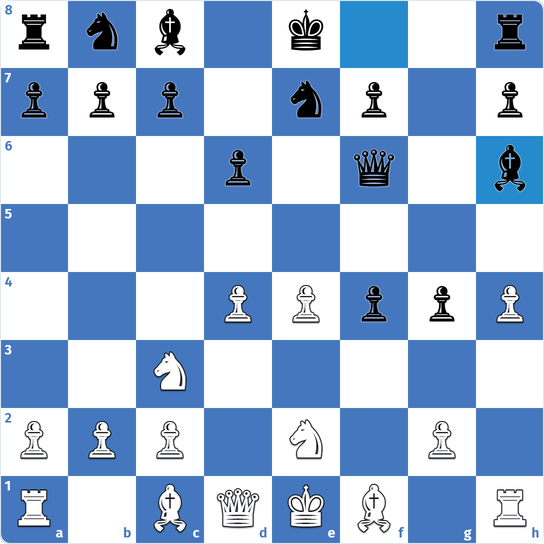 Ejercicio 3 del gambito de rey: juegan las blancas tras 8...Bh6