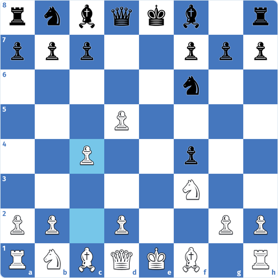 Ejercicio 4 del gambito de rey: juegan las negras tras 5.c4