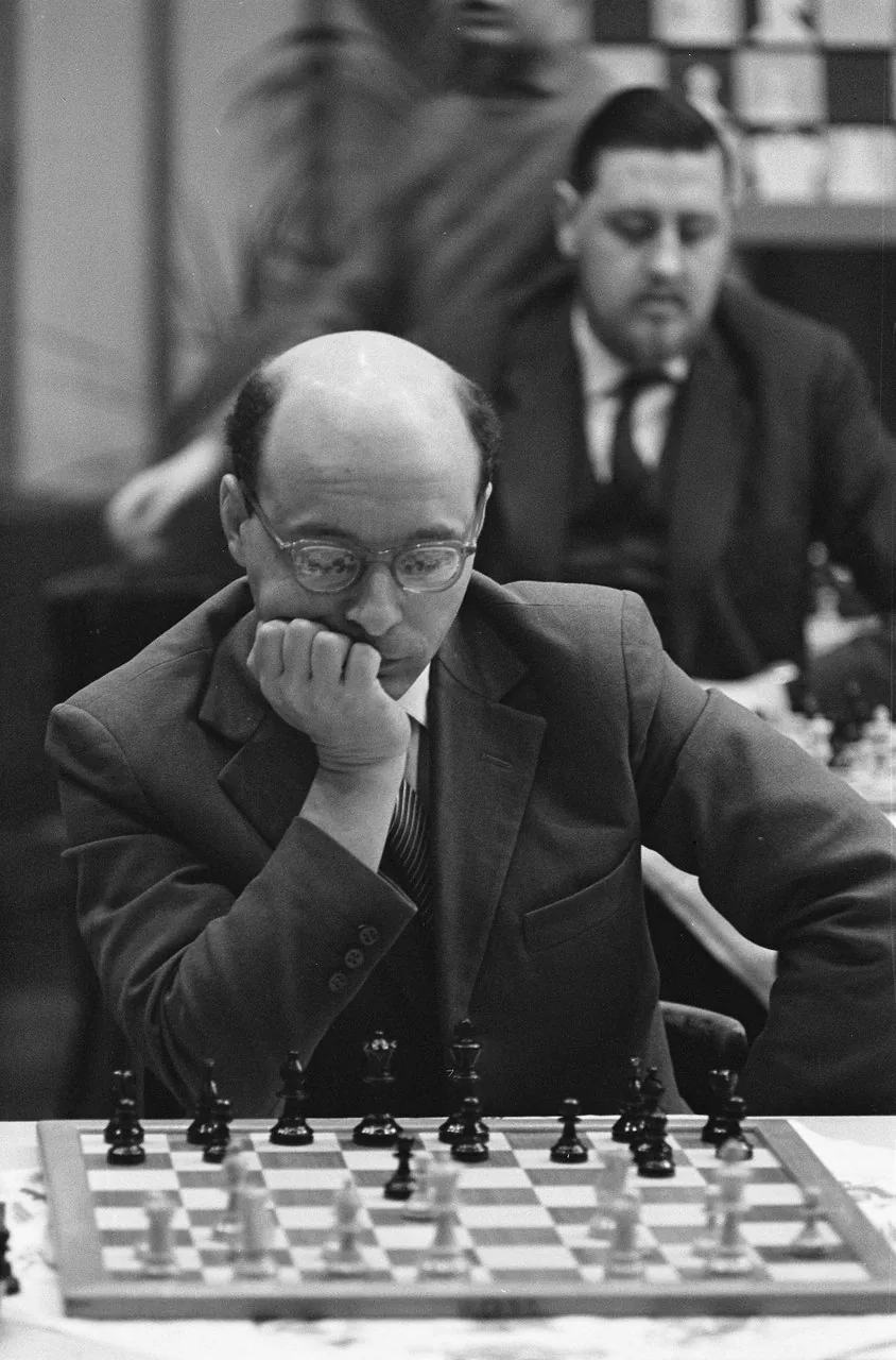 David Bronstein at the Hoogovens chess tournament
