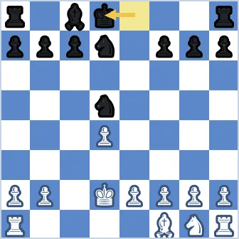 Position after Black's king recaptures the bishop on d8. Black has a king on d8, rooks on a8 and h8, a bishop on c8, a knight on d7, a knight on d5, and six pawns on a7, b7, c7, f7, g7, h7. White has a king on d2, rooks on a1 and h1, a bishop on f1, a knight on g1, a pawn on d4, and pawns on a2, b2, e2, f2, g2, h2. Both queens have been traded, and Black is a knight ahead.